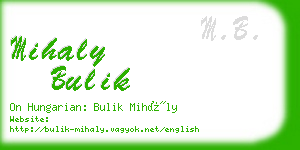 mihaly bulik business card